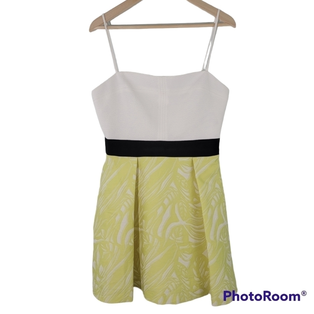 NWT BLACK HALO White/Green Floral Spaghetti Strap Sundress Size 12